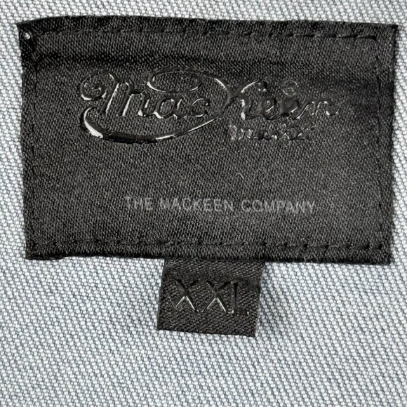 Mackeen Mens Venice Rhinestones Blue Denim Jacket Sz XXL Distressed Thunder NWOT - Picture 8 of 11